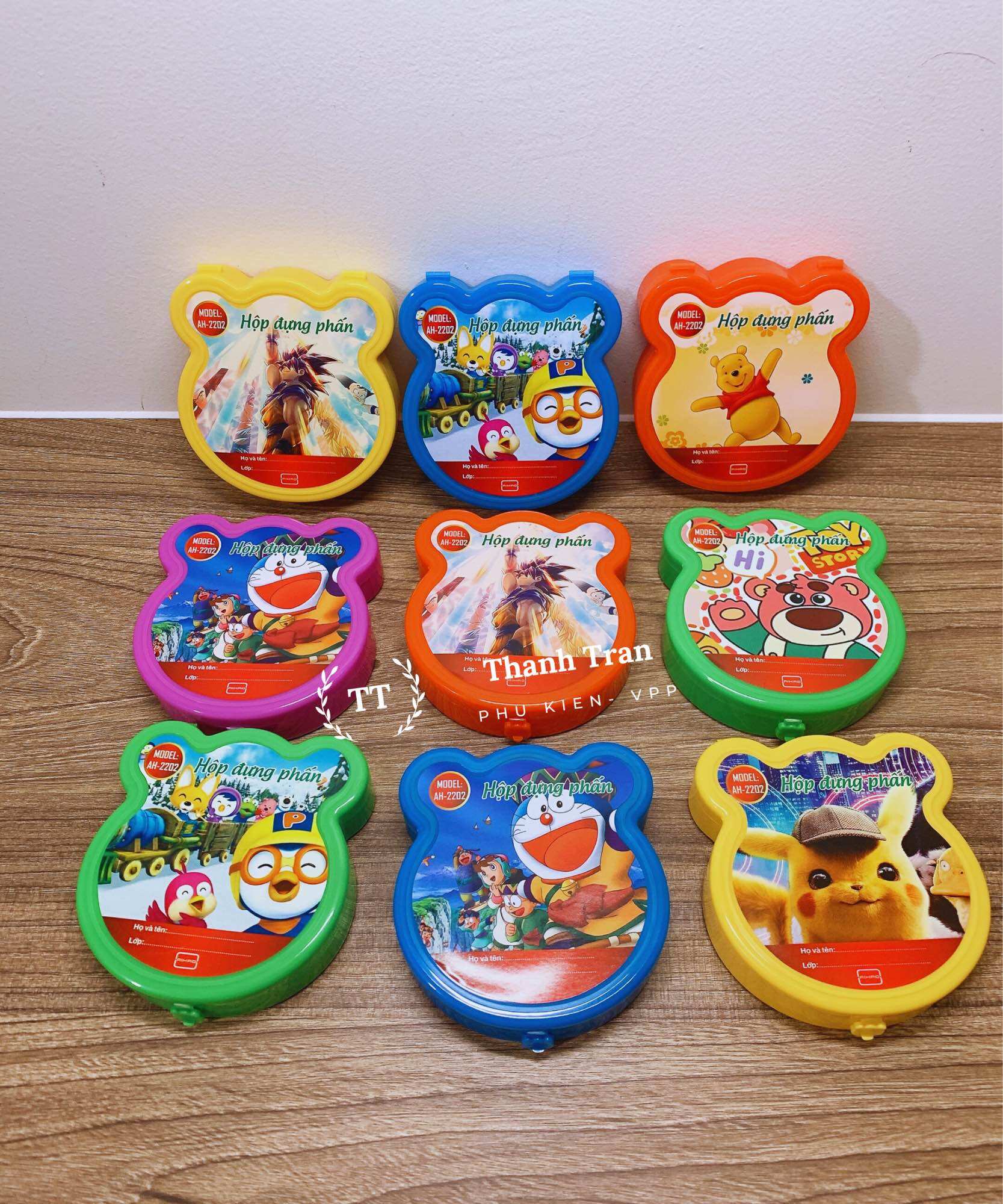 Hộp đựng phấn học sinh hình gấu panda (kèm phấn và bôi bảng)