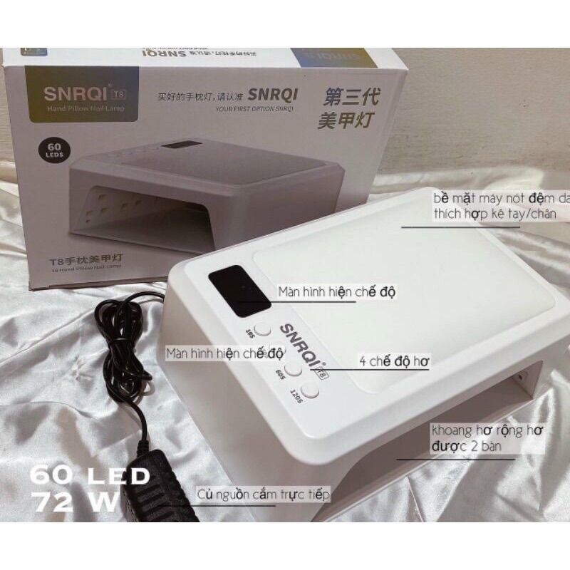 Máy hơ sơn gel t8, máy hơ 72w,60 đèn led