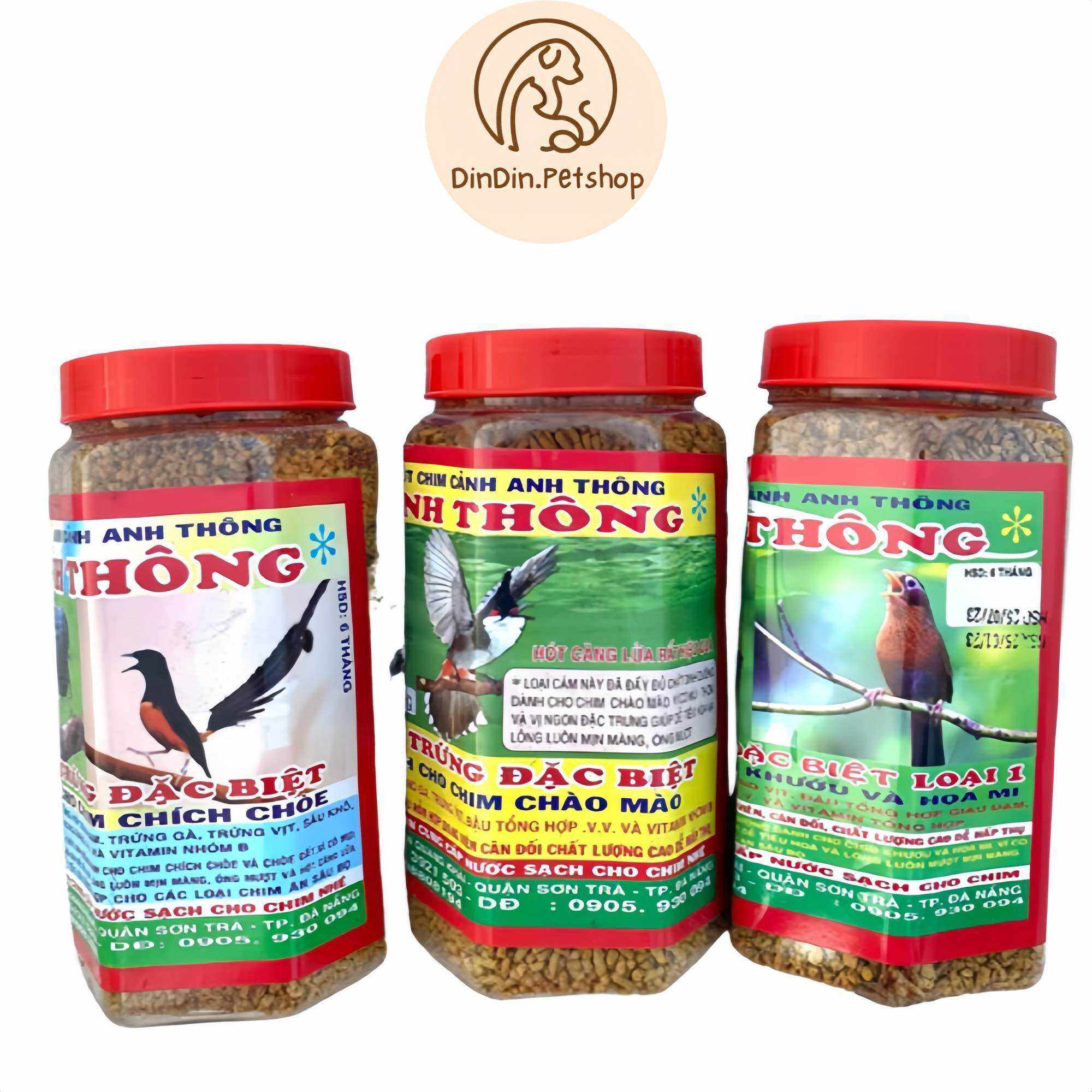 Cám Hủ Cho Chim ANH THÔNG ( Chào Mào, Chích Choè, Khướu Và Mi ) - Hủ 500g - DinDin.Petshop