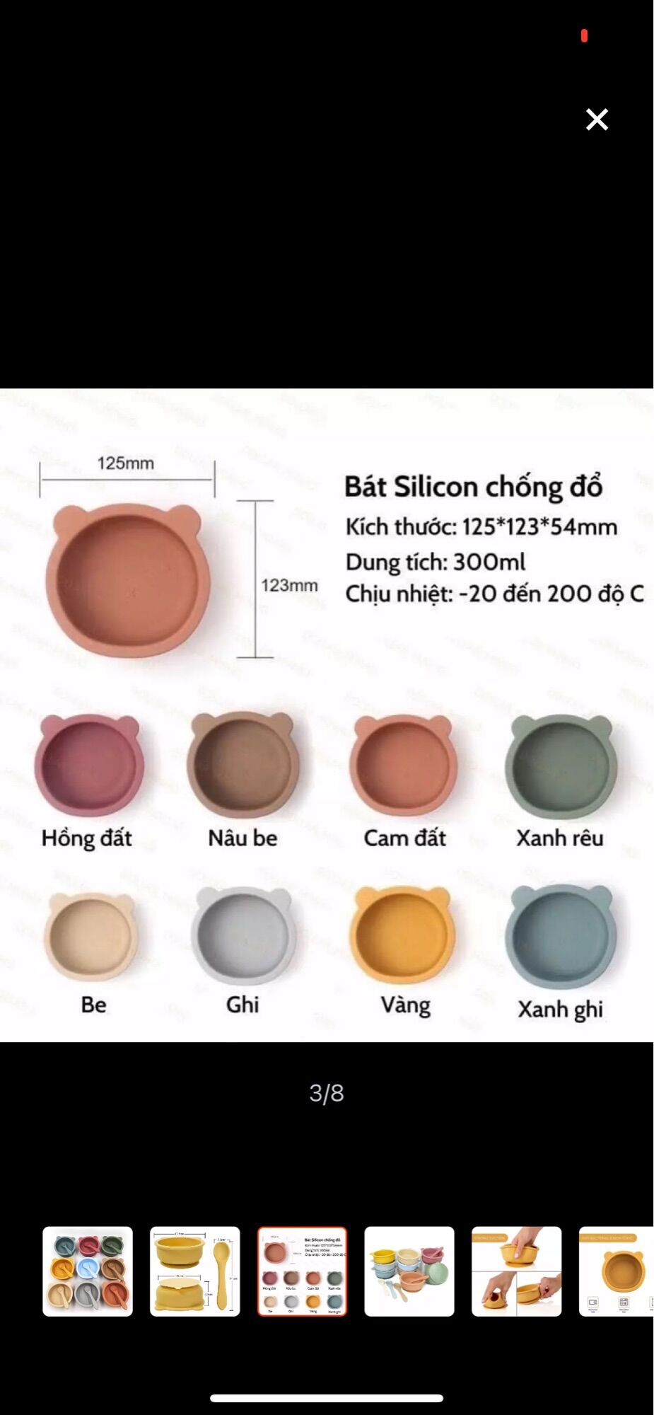 Bát ăn dặm silicon có đế hít chống đổ, Bát silicon cho bé ăn dặm