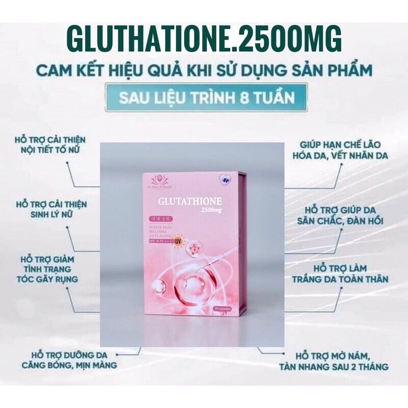 Viên uống trắng da Glutathione 2500mg săn chắc và chống nắng