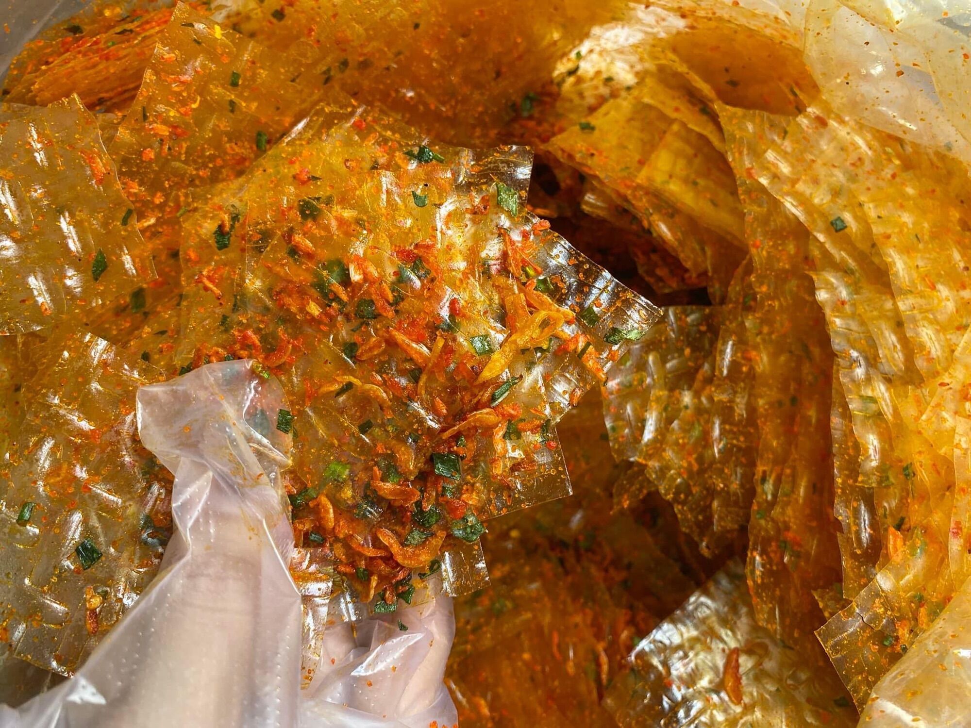 500g bánh tráng lá vuông thập cẩm long an