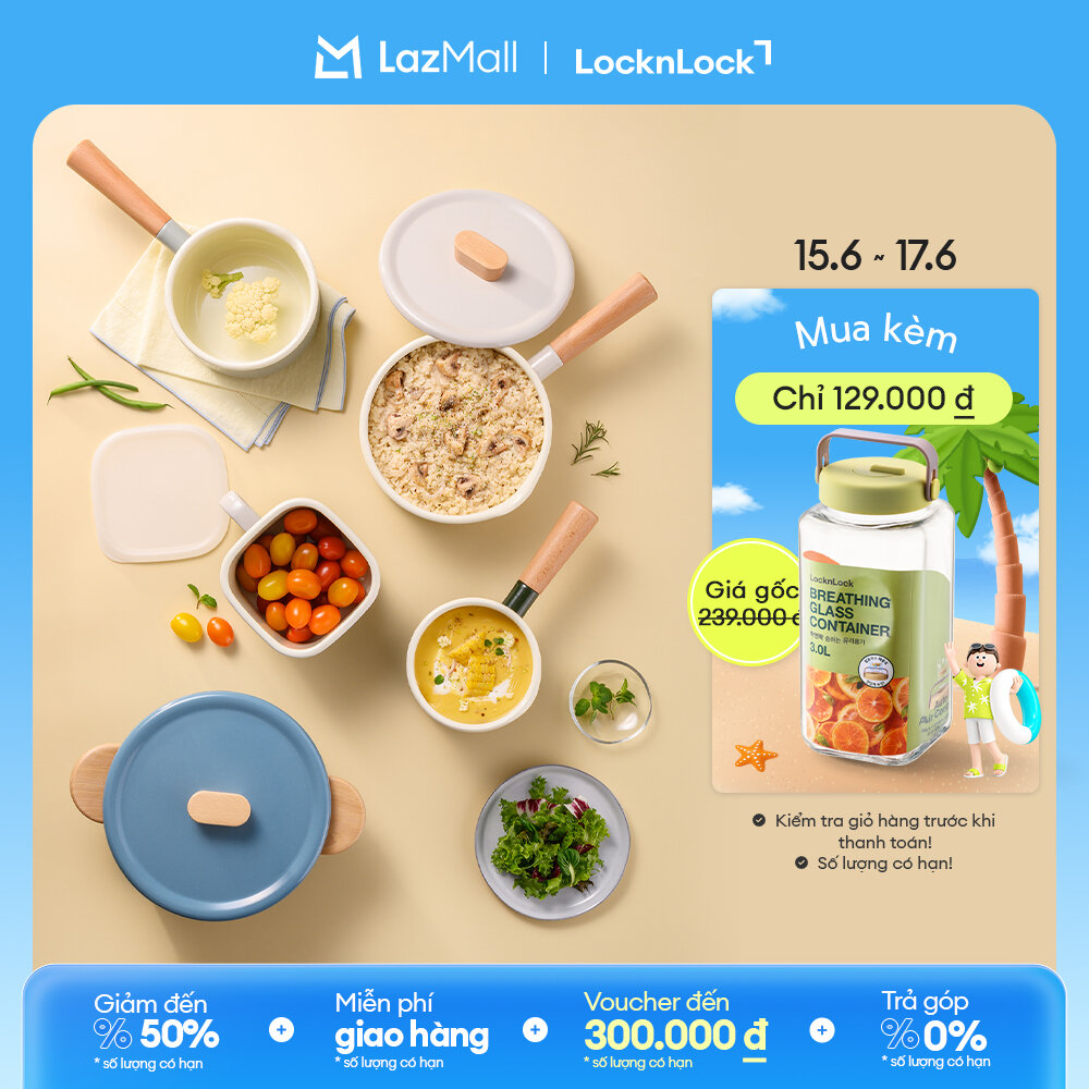 Nồi Mellow LocknLock Suit CSU - Đường kính 12cm / 14cm / 18cm - Có tay cầm, sử dụng được bếp điện từ