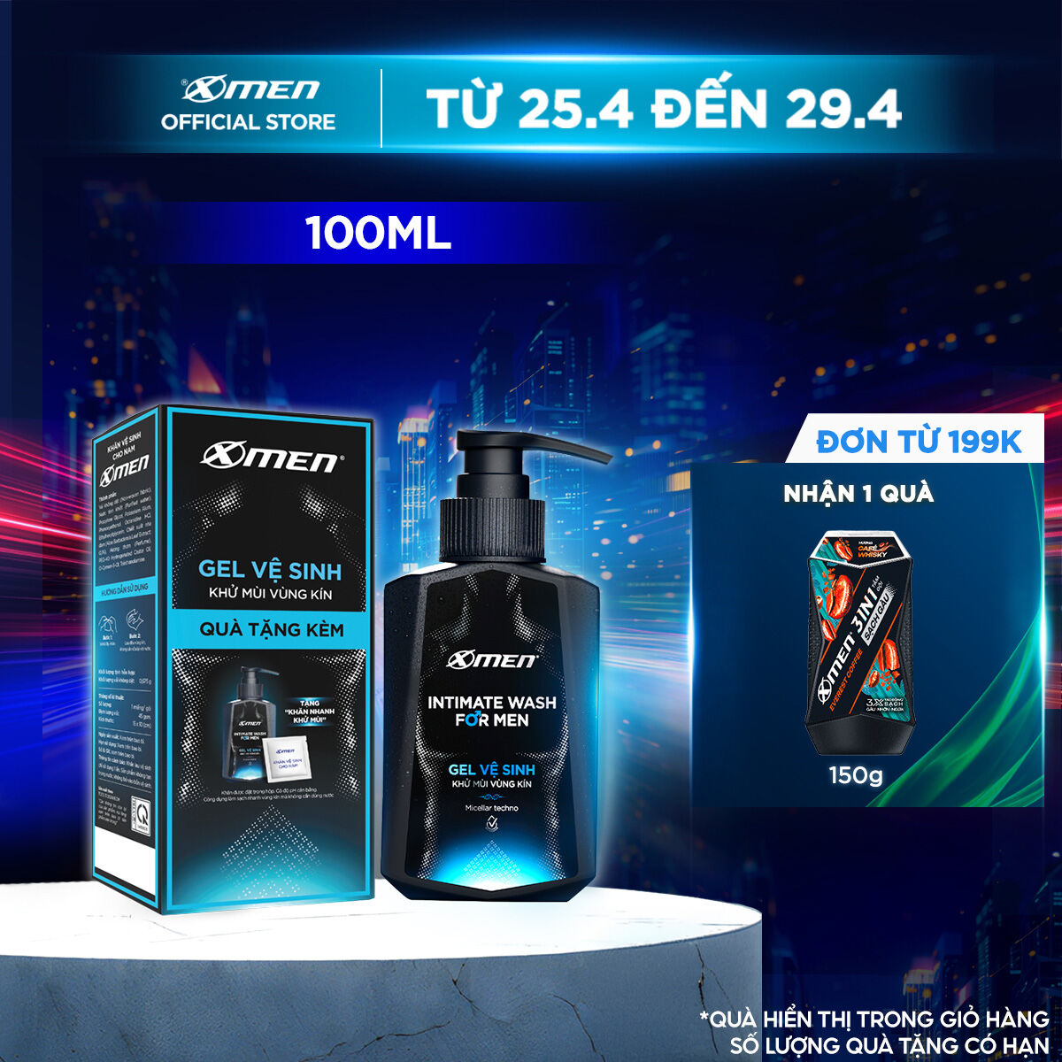 [MỚI] Gel vệ sinh nam giới Xmen 100ml - Intimate Wash for Men hương nước hoa Pháp sang trọng, hương thơm nam tính