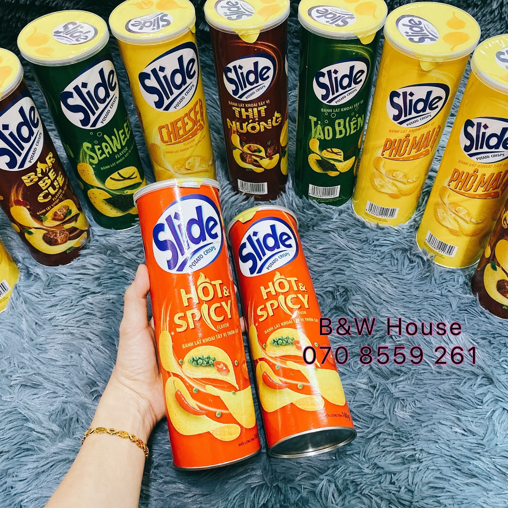 KHOAI TÂY SLIDE ĐỦ VỊ LON 160gr