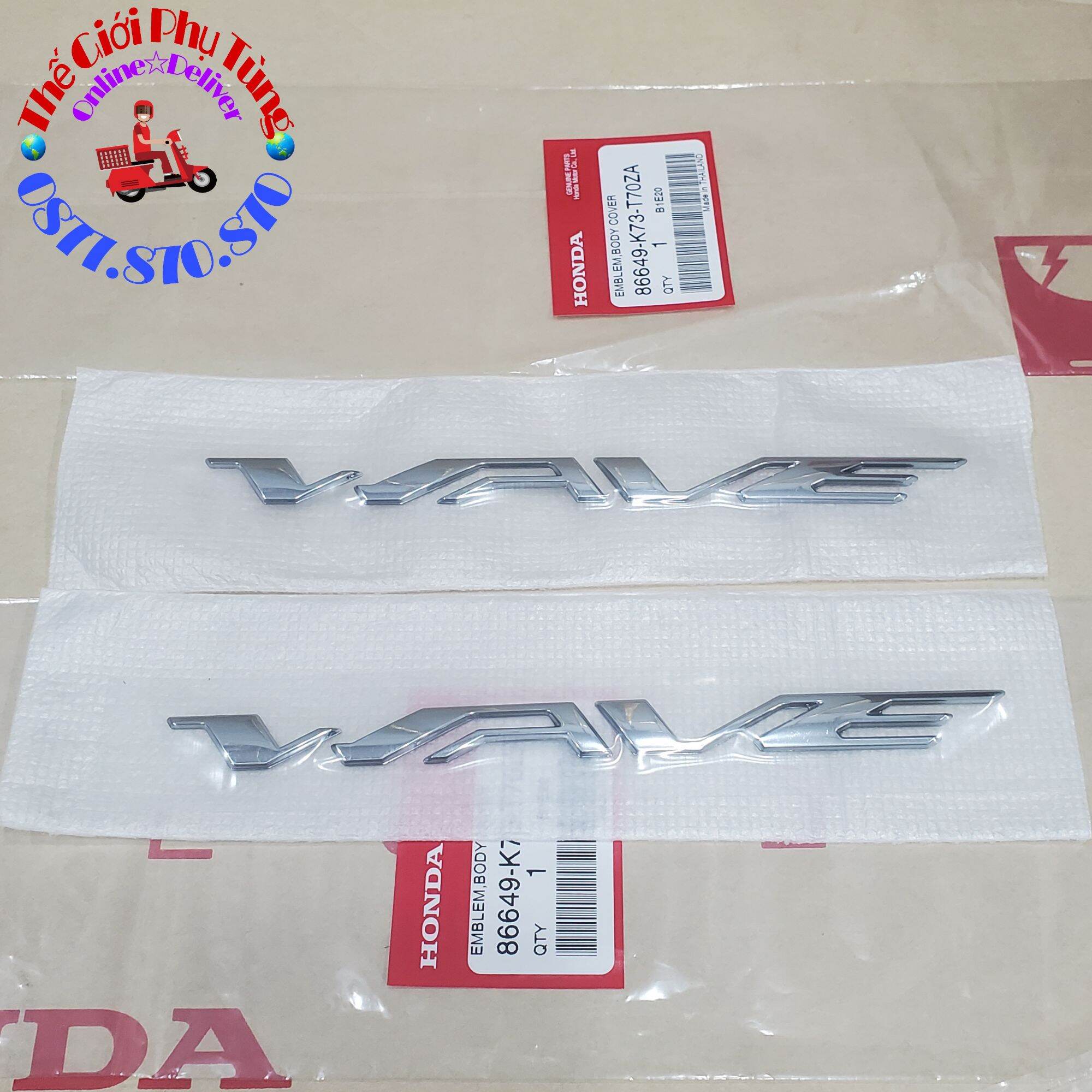 Cặp Tem Chữ Nổi WAVE 125i Zin Thái Lan
