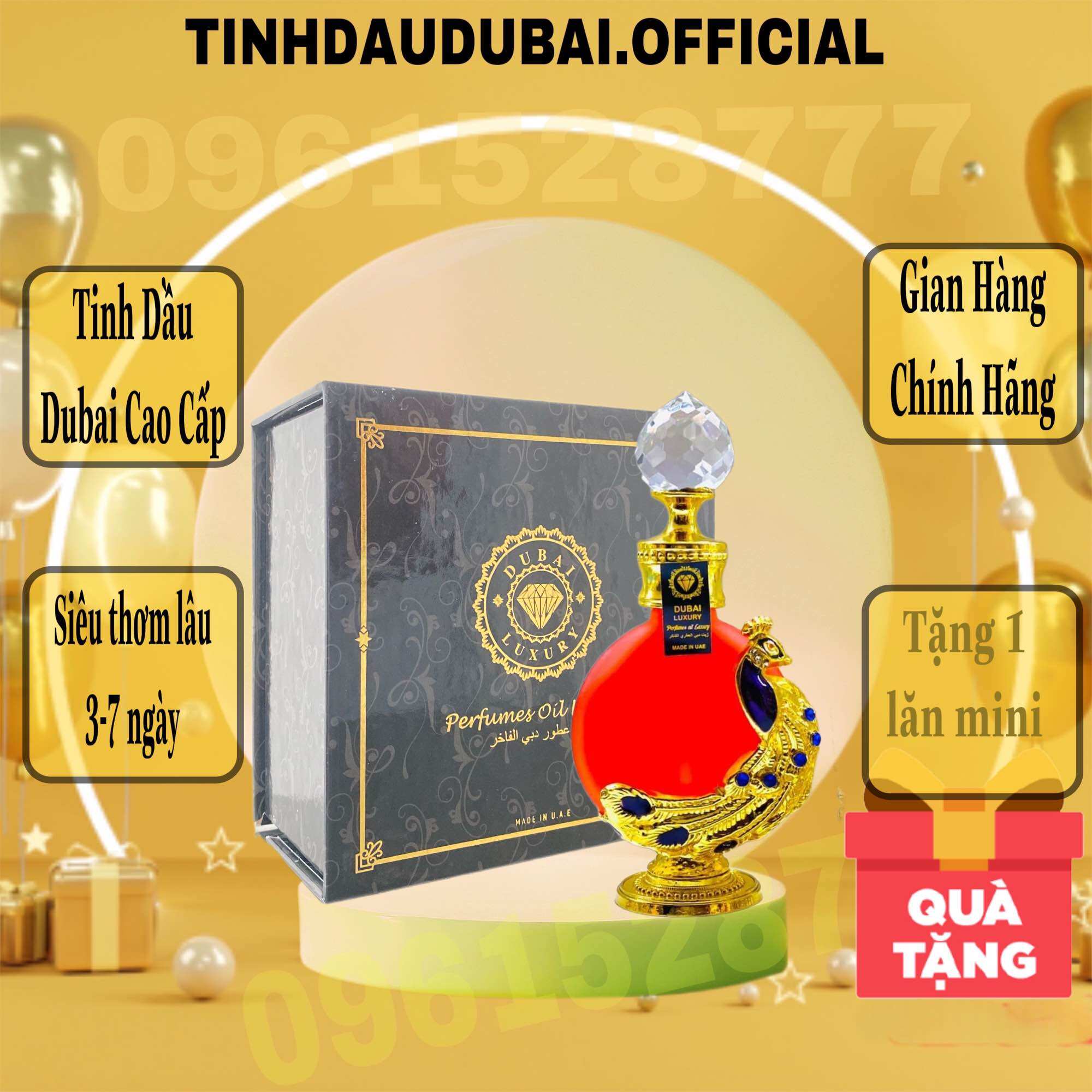 [ Tặng 1 Lăn Mini] Tinh Dầu Nước Hoa Dubai Goldent Dust đỏ Cô Đặc Cao Cấp 15ml Ngọt Ngào, Quyến Rũ Sexy Phượng Hoàng 15ml