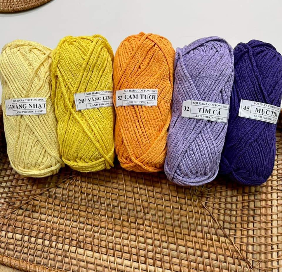 Hara Cotton Yarn for Knitting and Crocheting Handbags, Roll of 100Gr