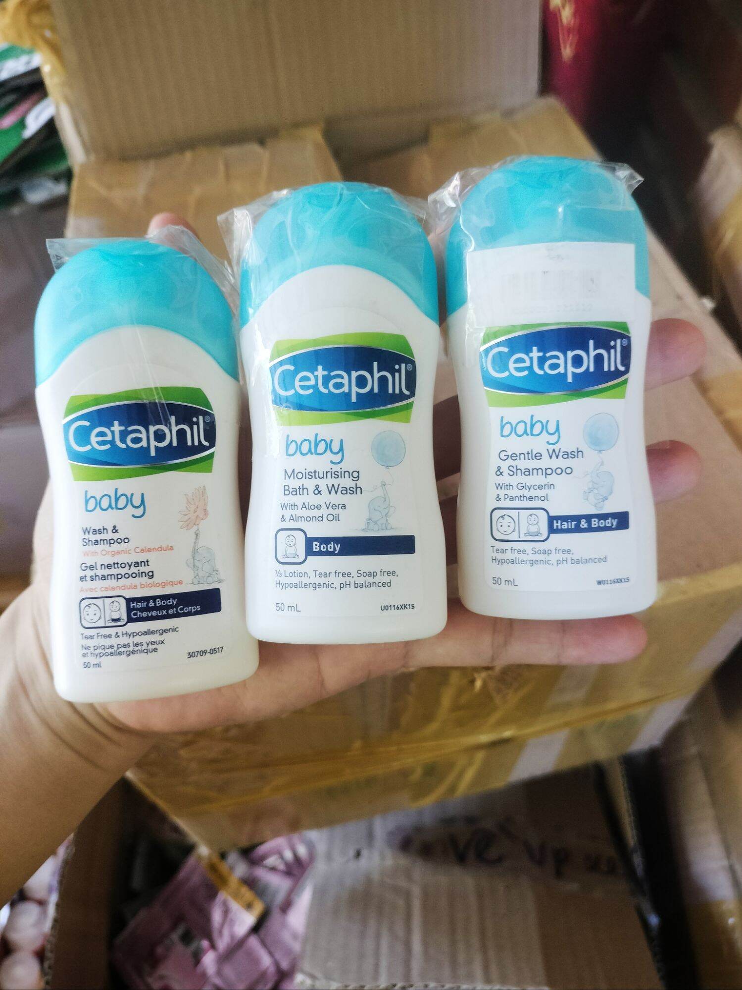 tắm gội cetaphil 50ml cho bé