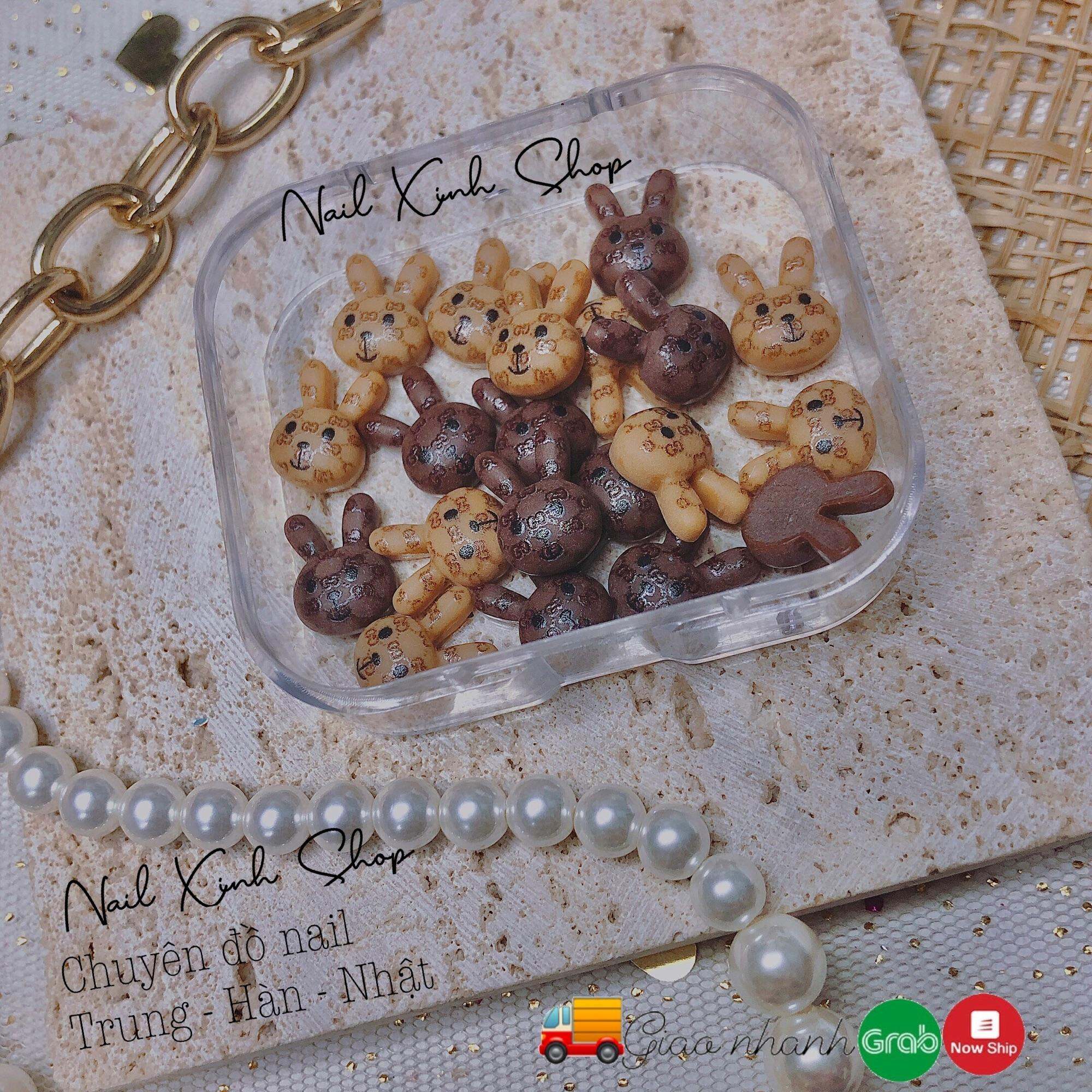 Charm gấu , thỏ , bò sữa ... cartoon trang trí nail nhiều phong cách