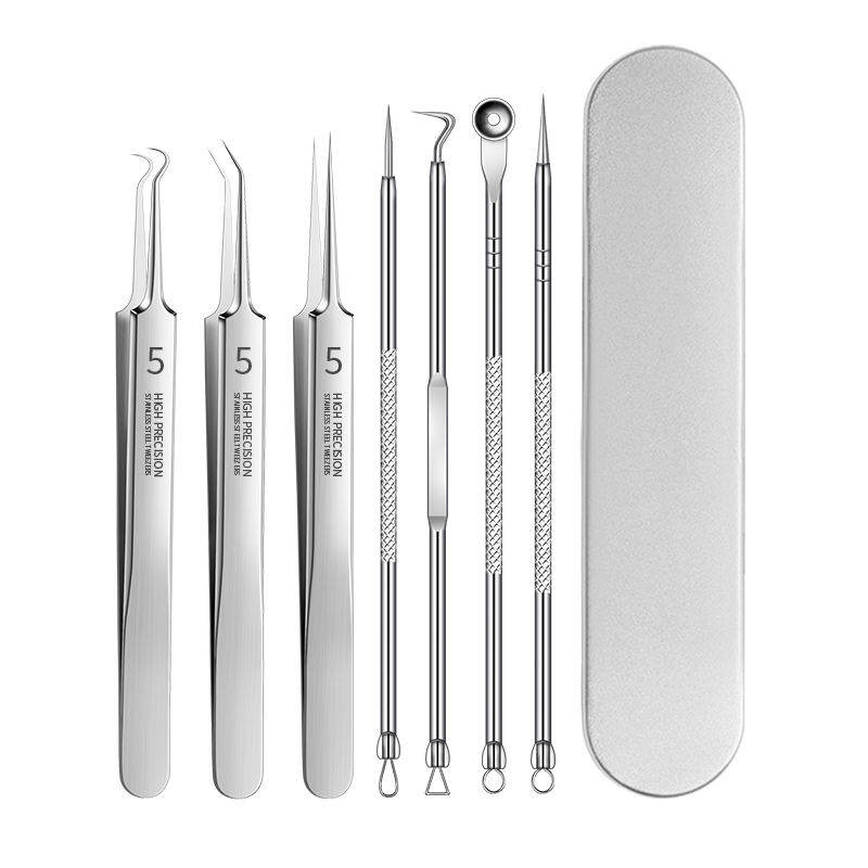 Bộ Nhíp Kim Nặn Mụn Kẹp Tế Bào Kẹp Mụn Đầu Đen Kẹp Mụn Đầu Đen Kẹp Số 5 Siêu Nhọn Kim Nặn Mụn Chuyên Dùng Cho Thẩm Mỹ Viện