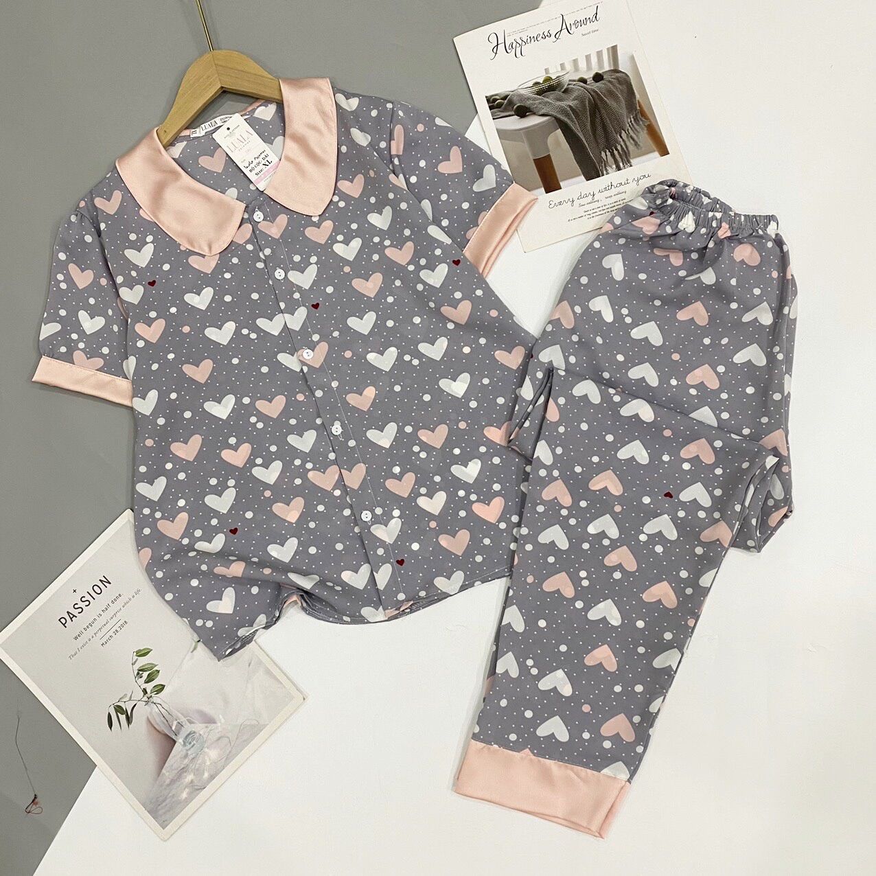 Bộ Pyjama lụa Mango cao cấp, Bộ ngủ lụa mango cao cấp