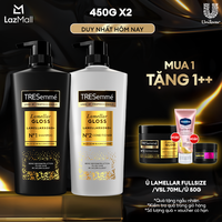 Combo Dầu Gội Và Dầu Xả TRESemmé Lamellar Gloss LamellarBond+ Phủ Bóng 8X Chuẩn Salon 450g, 450g