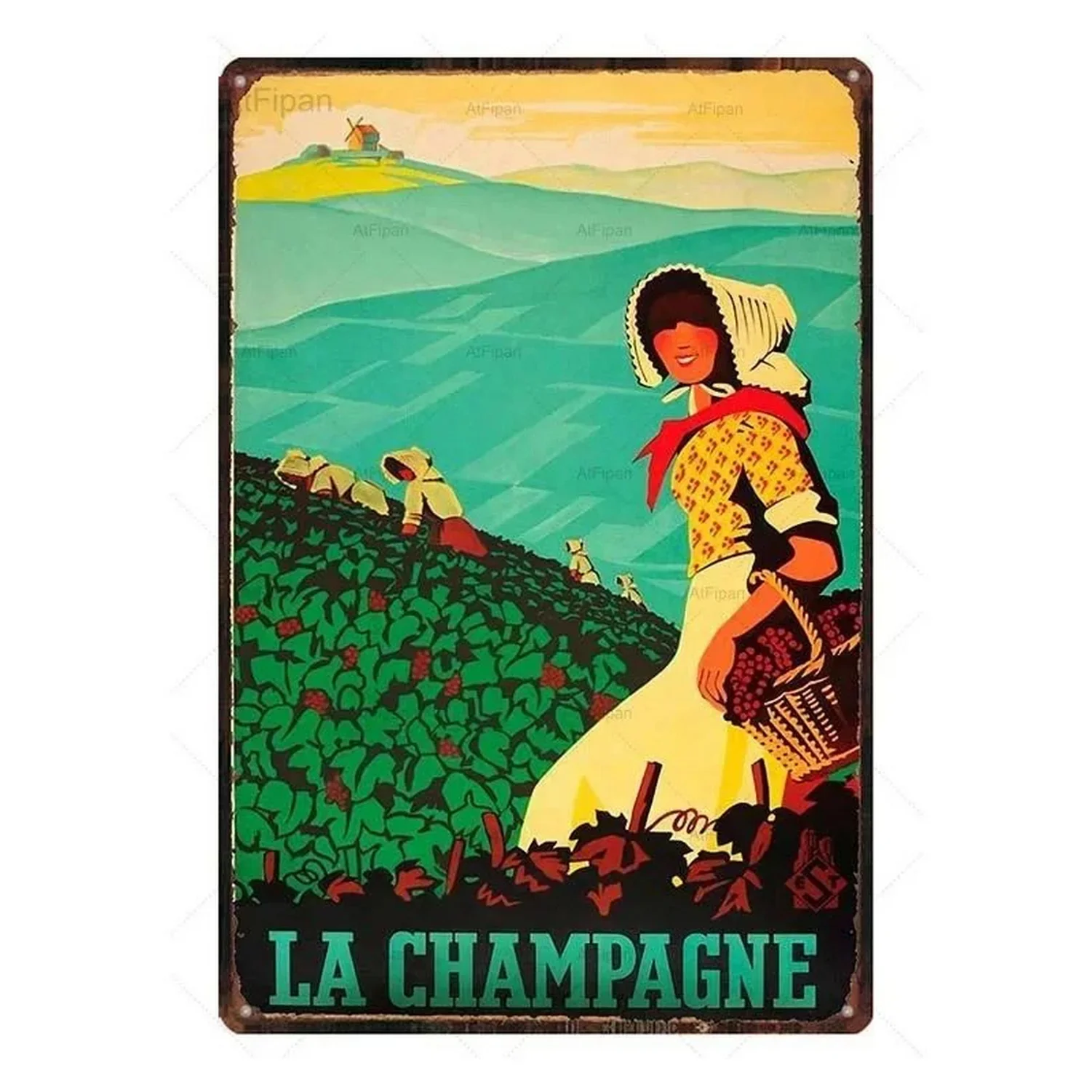 Vintage Champagne Kim Loại Tín Hiệu Cinzano Nghệ Thuật Poster Sắt Tranh Treo Tường Trang Trí Mảng Bám Cho Người Động Nhà Cafe Vườn Câu Lạc Bộ thanh