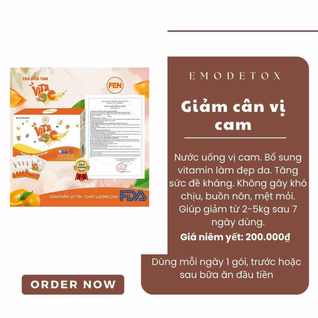 Giảm cân nhanh emoslim vị cam giảm 2-5kg/7 ngày 1h 7gói