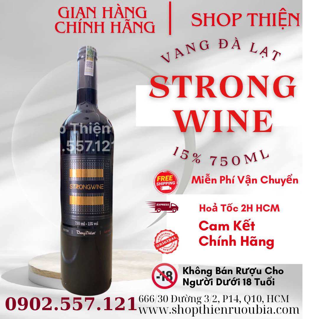 Vang đà lạt đỏ strong 15% 750ml