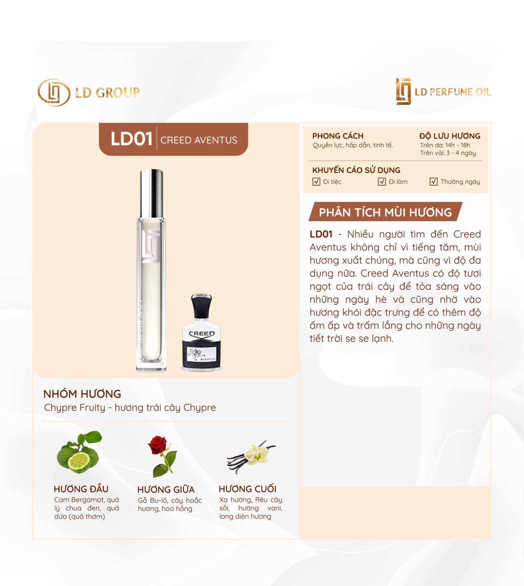 Nước Hoa Nam LD01 Creed Aventus Nam Tính