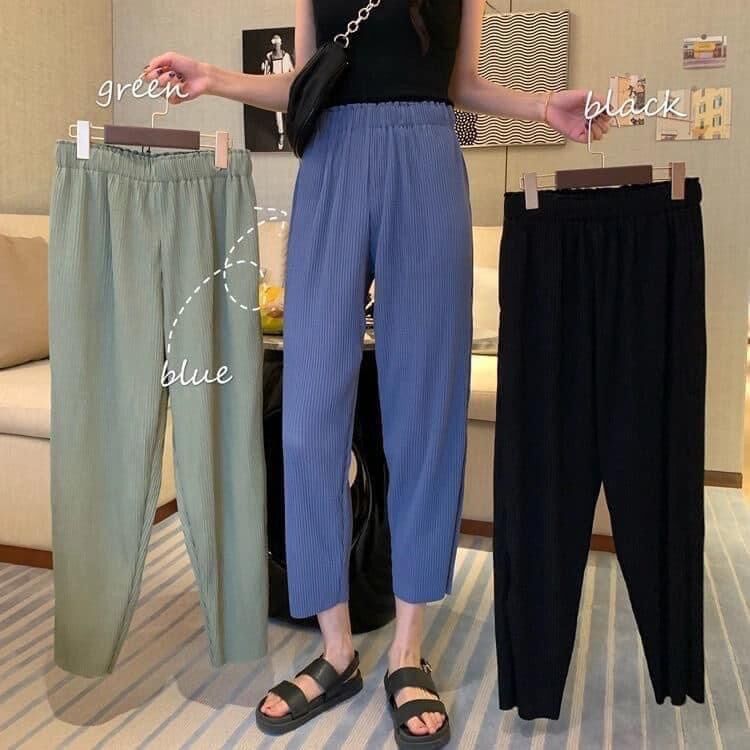 Quần thun gân ống suông chất dày dặn form rộng rãi hàng chuẩn Quảng Châu