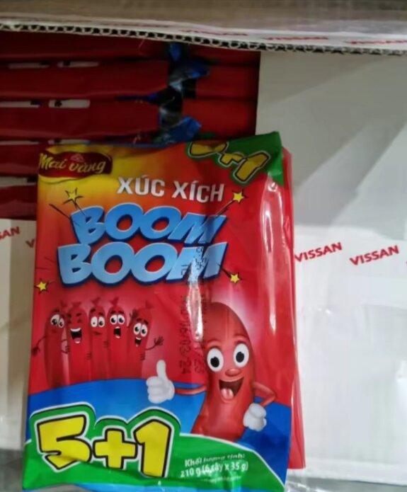 Combo 10 xúc xích boom boom 6 cây × 38g date mới