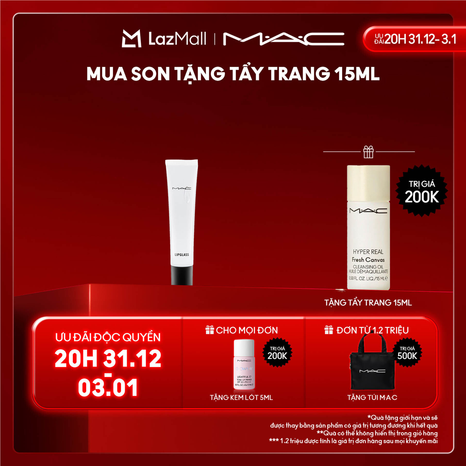  Son bóng làm mềm và dưỡng môi tạo độ hiệu ứng ánh sáng tinh tế MAC Lipglass Lip Gloss 15ml 