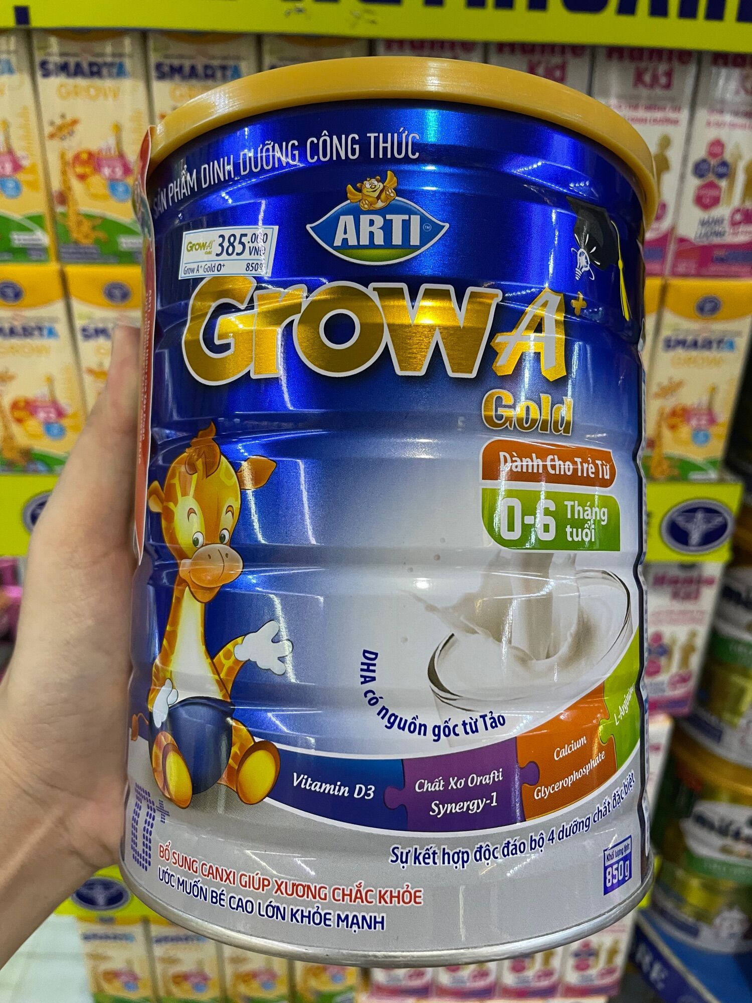 Sữa bột arti grow gold a+ 0+ 850g