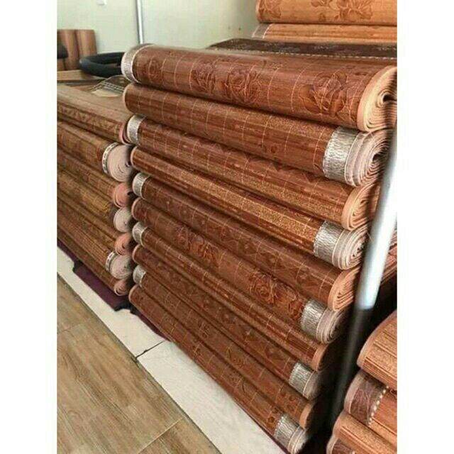 (sỉ= lẻ) chiếu trúc lụa vân gỗ hàng đẹp  kích thước 1m5/1m9