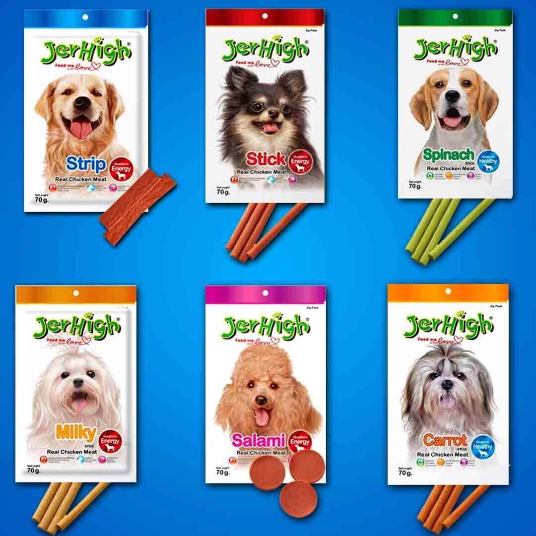 Bánh thưởng cho chó hiệu Jerhigh của Thái cung cấp nhiều canxi và chất dinh dưỡng cho cún gói 70g