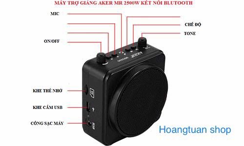 Máy Trợ Giảng Aker Không Dây Mr 2500 tặng mic  có dây