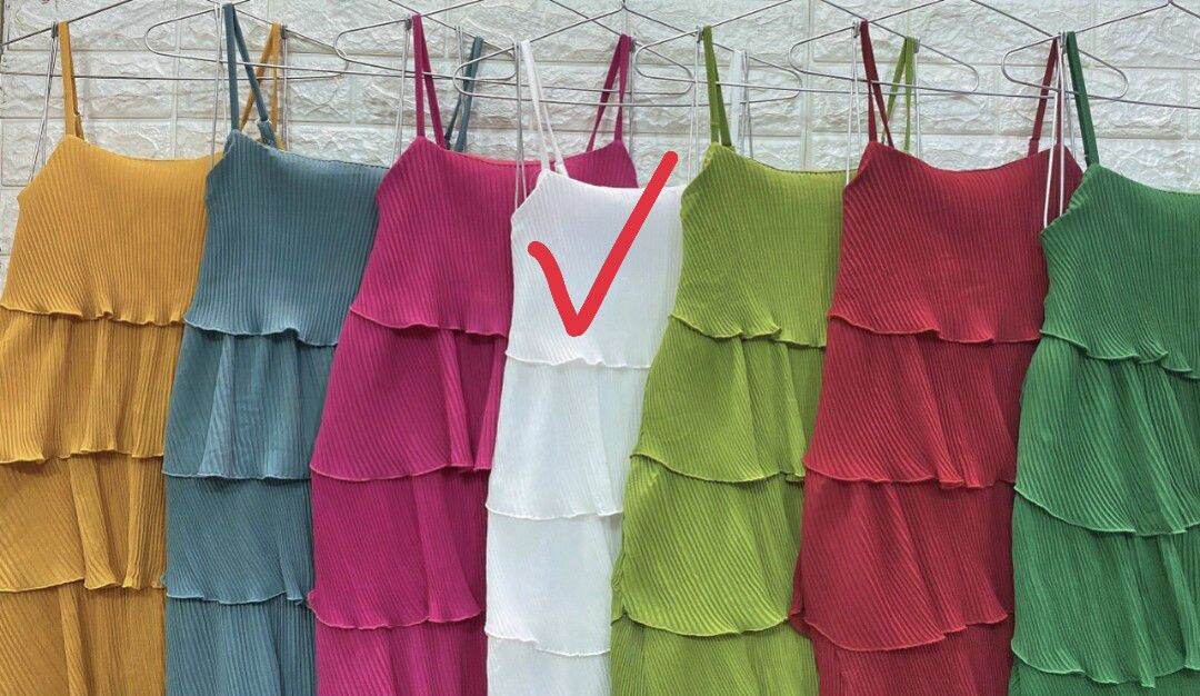 Đầm 2 Dây Dập Ly Tầng