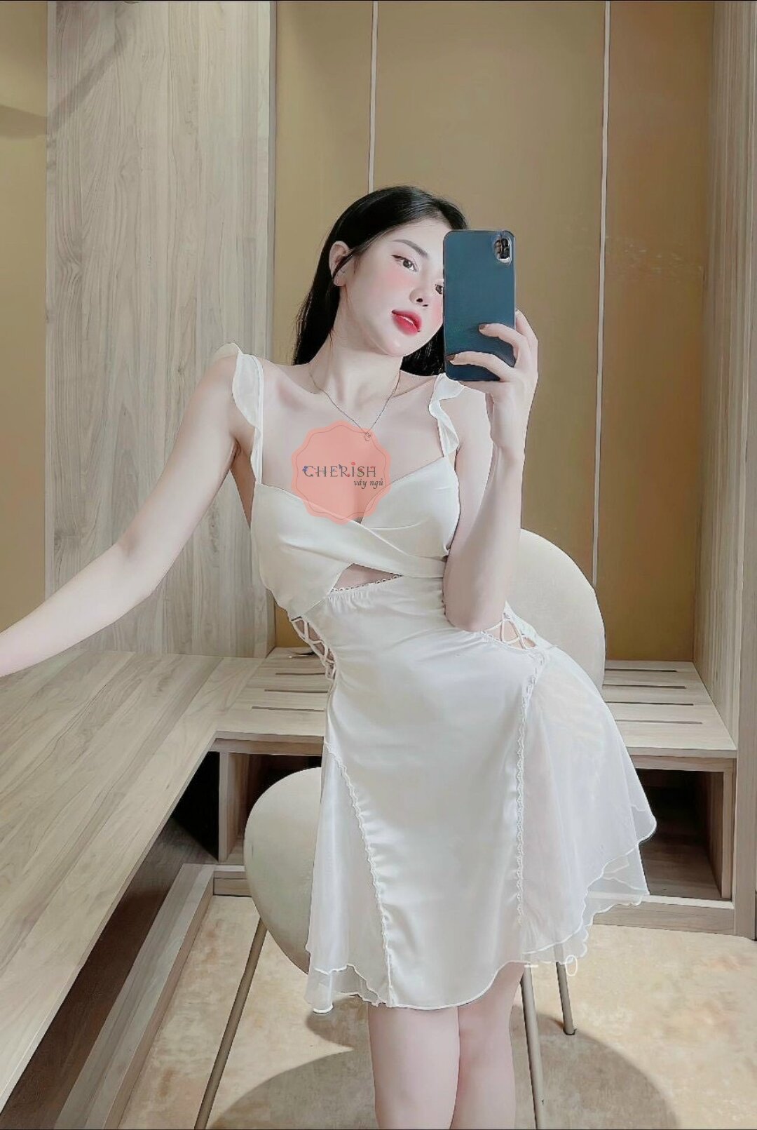 M170 Váy ngủ lụa 2 dây , Hàng Quảng Châu cao cấp lụa ren cực mềm mịn