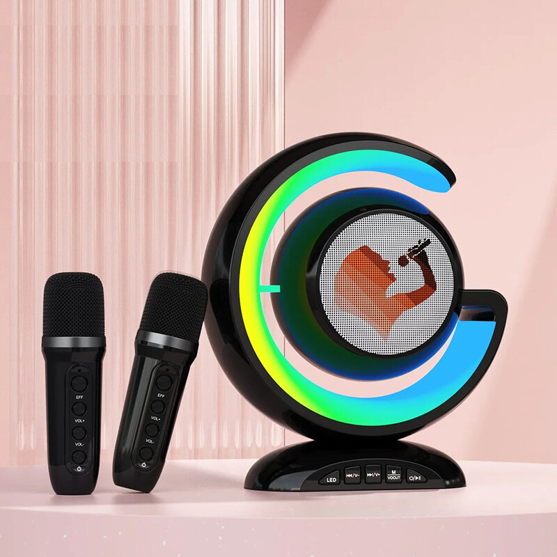2024 Loa Mini Di Động Không Dây Máy Hát Karaoke Có Mic Và Bluetooth Cho Gia Đình Và Gia Đình Hát Âm Thanh Vòm 3D Stereo Dùng Nguồn USB