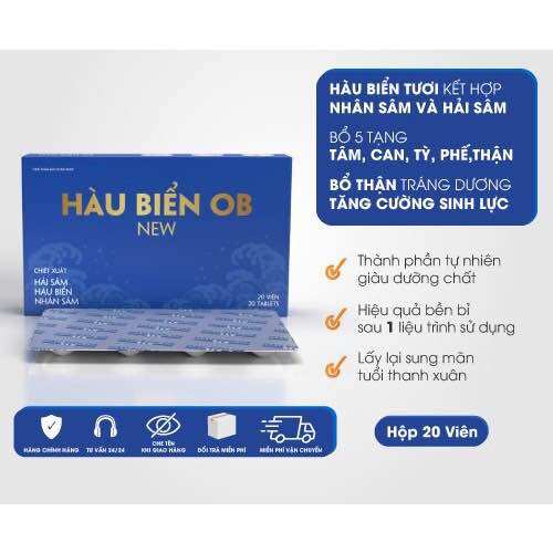 Hàu biển ob new 20v- viên uống tăng cường sinh lý nam giới, cải thiện yếu sinh lý, xuất tinh sớm