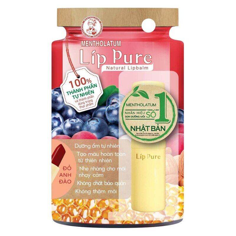 Son dưỡng có màu lip pure #cherry red màu đỏ anh đào 3.8g