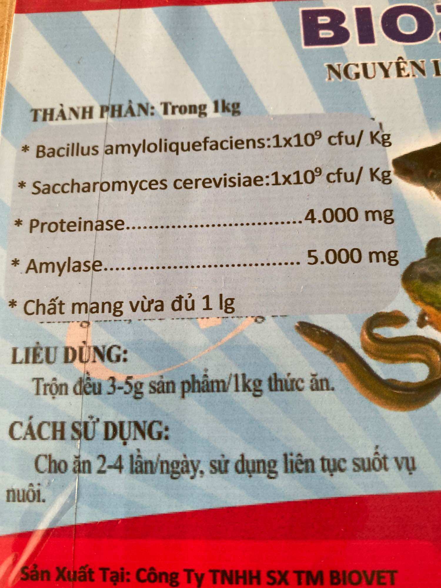 Men tiêu hóa cao tỏi cá, ếch, lươn,...Biozyme [1 kg]