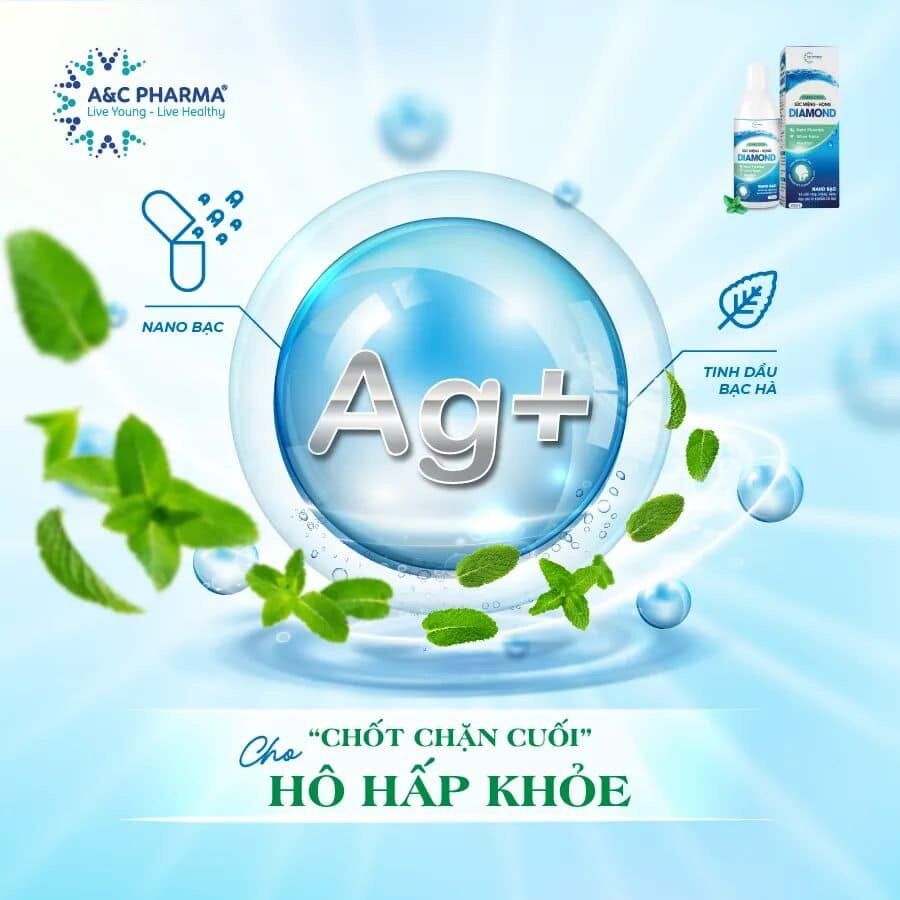 Dung Dịch Súc Miệng - Họng Diamond Nano Bạc A&C Pharma