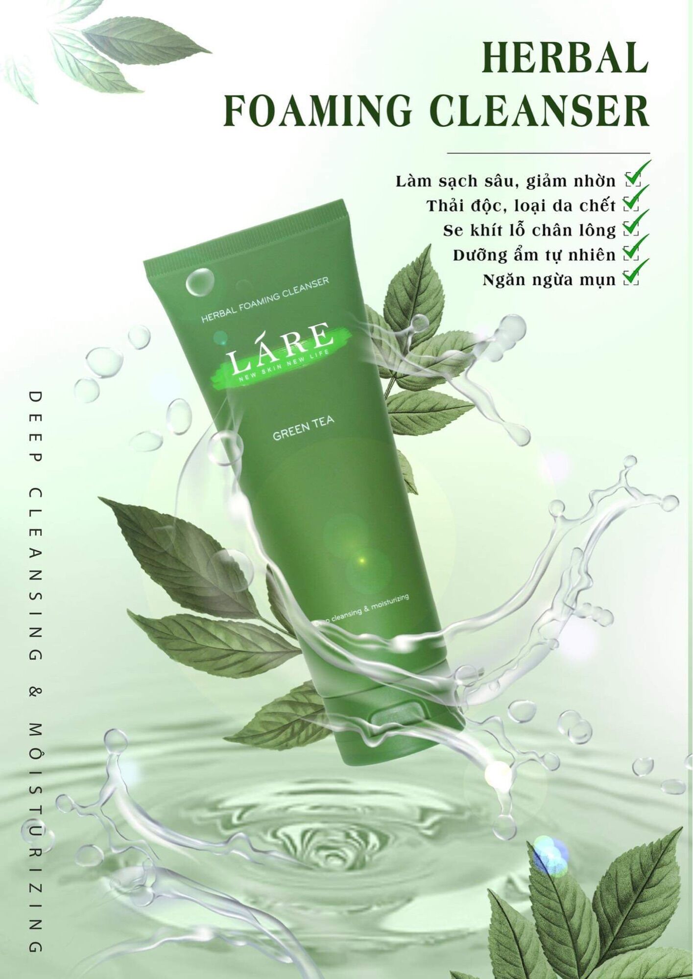 Sữa rửa mặt hữu cơ Lare 120ml