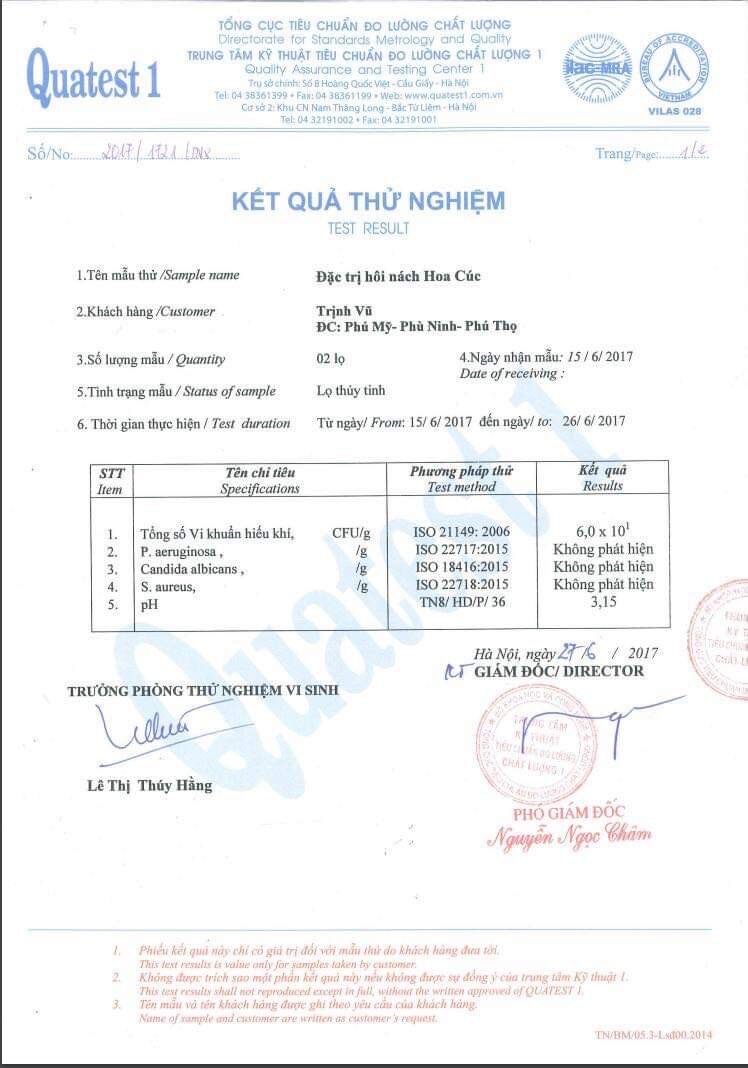 XỊT HÔI NÁCH HOA CÚC