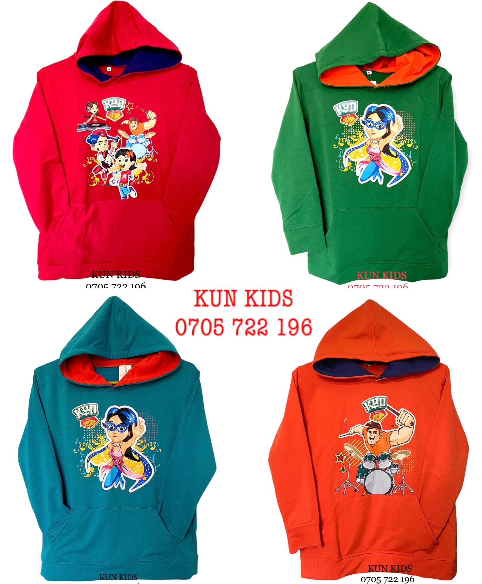 Áo kun, áo kun hoodie, áo kun dài tay dạ quang cho bé