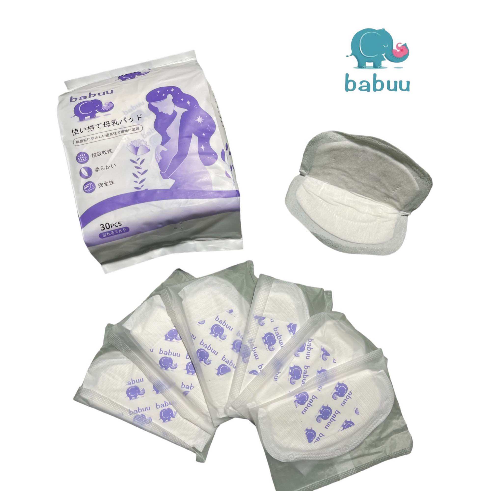 Gói 30 miếng lót thấm sữa Babuu Nhật Tiện dụng cho mẹ