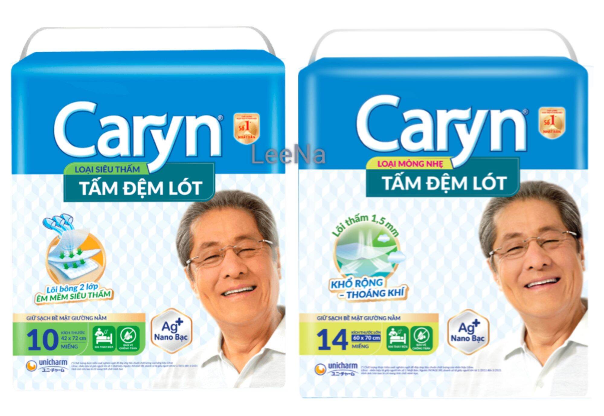 Tấm đệm lót Caryn mỏng nhẹ XL14 miếng (60x70cm)