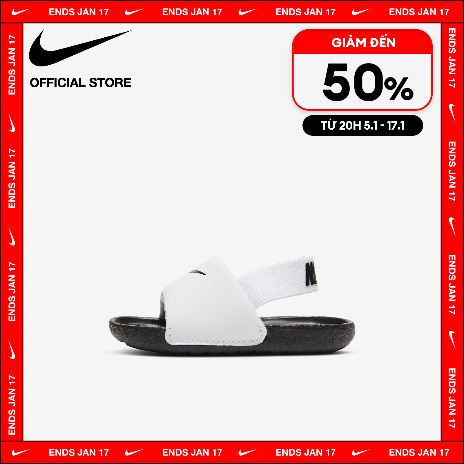 [TỪ 15-17.1 I VOUCHER 35%] Giày Quai Hậu Nike Kids' Kawa Baby/Toddler (Boys') Slides - White