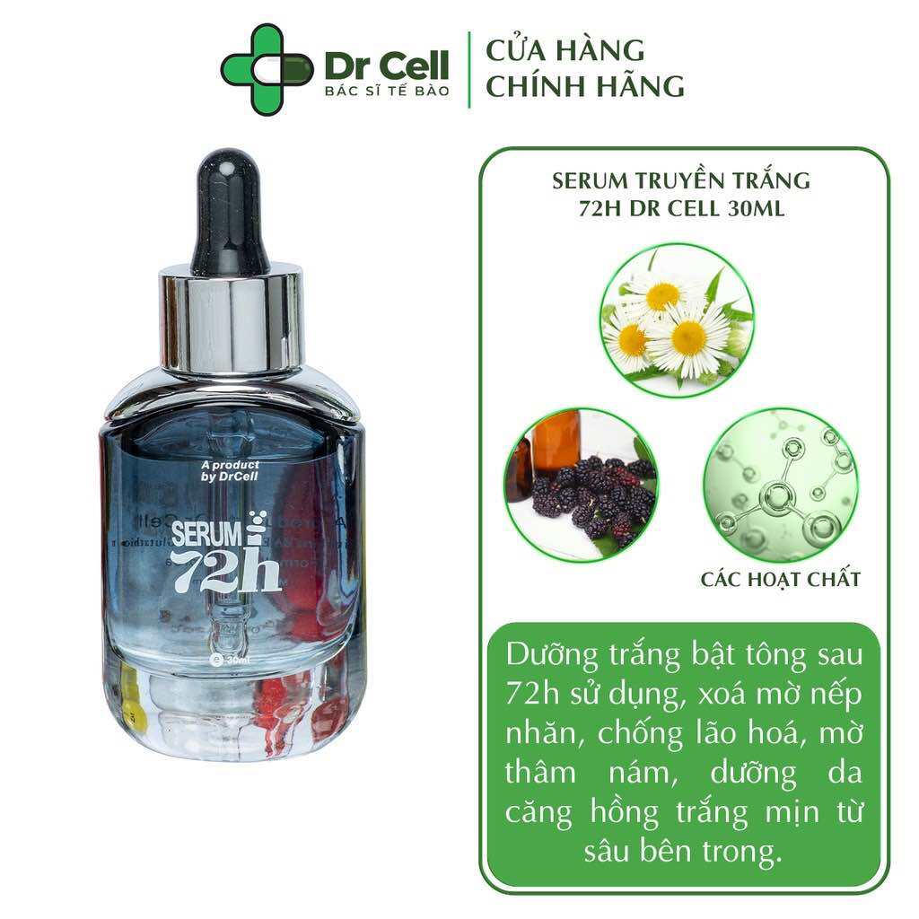 Serum Truyền Trắng 72h Dưỡng Ẩm, Ngăn Ngừa Lão Hóa, Mờ Thâm Nám Dr Cell  , Lọ 30ml