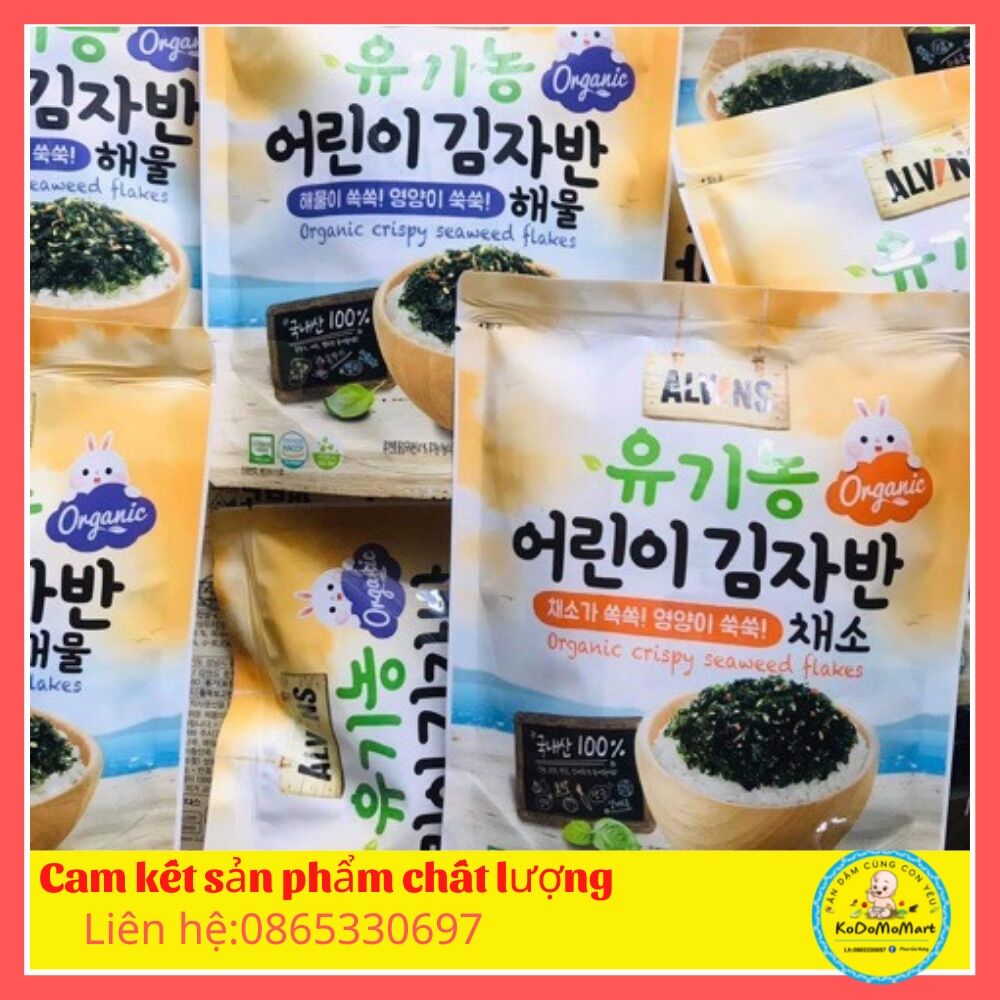 Rong biển rắc cơm cho bé hữu cơ Alvins 21g date mới