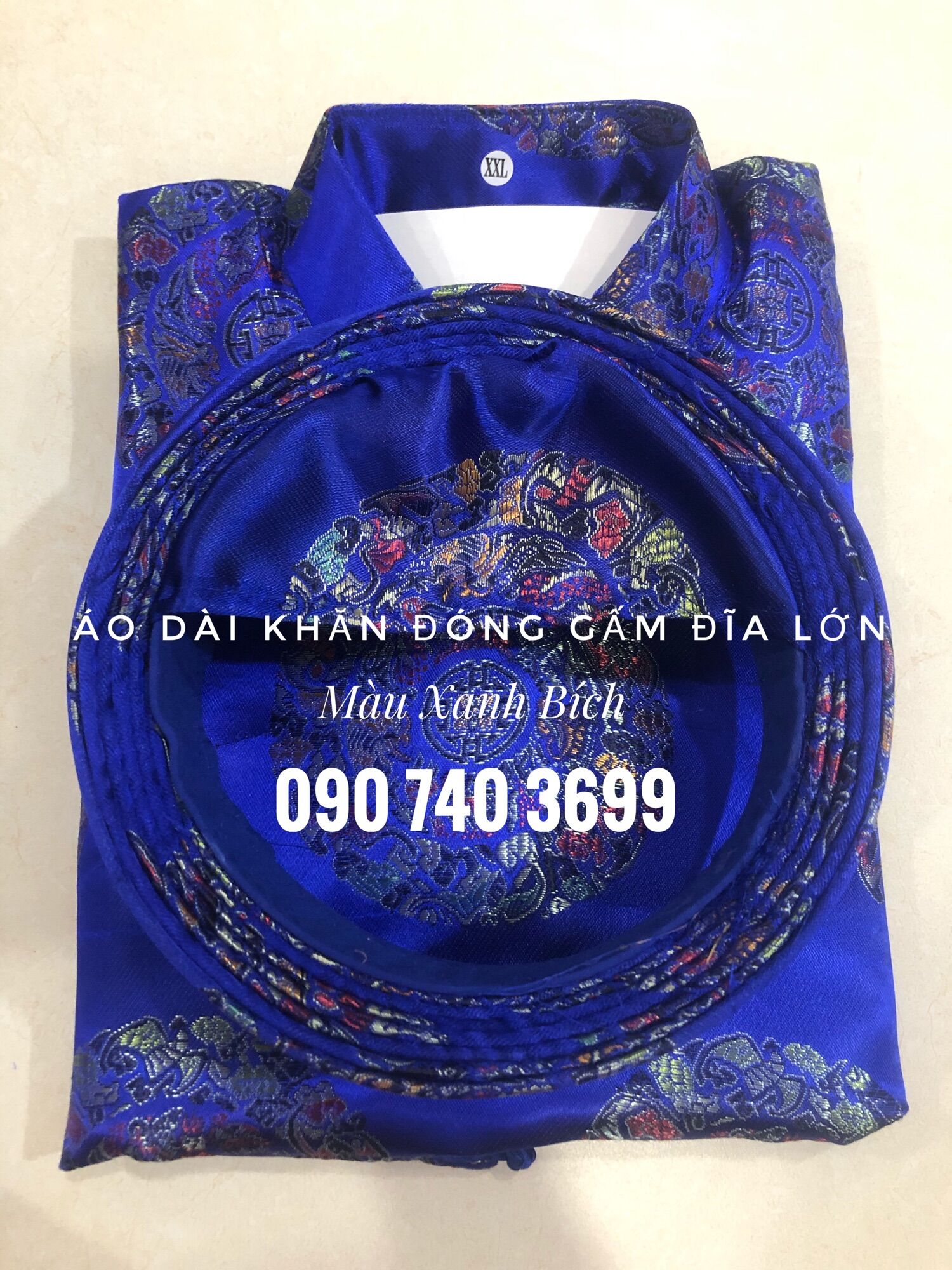 Áo Dài Khăn Đóng Gấm Đĩa Lớn (Link này gồm Áo và Khăn Đóng, chưa có Quần) em
