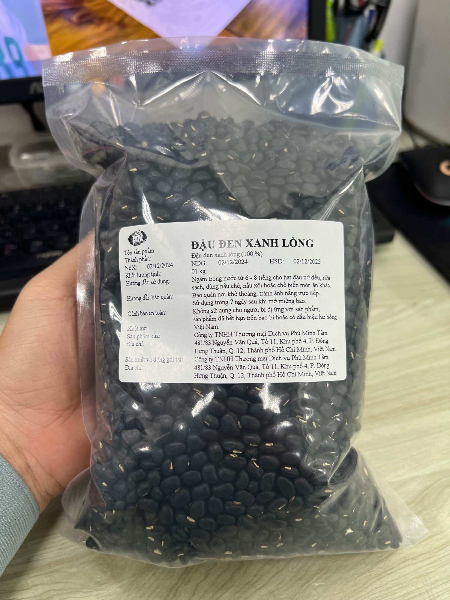 Đậu đen xanh lòng Phú Minh Tâm (Túi 1kg)