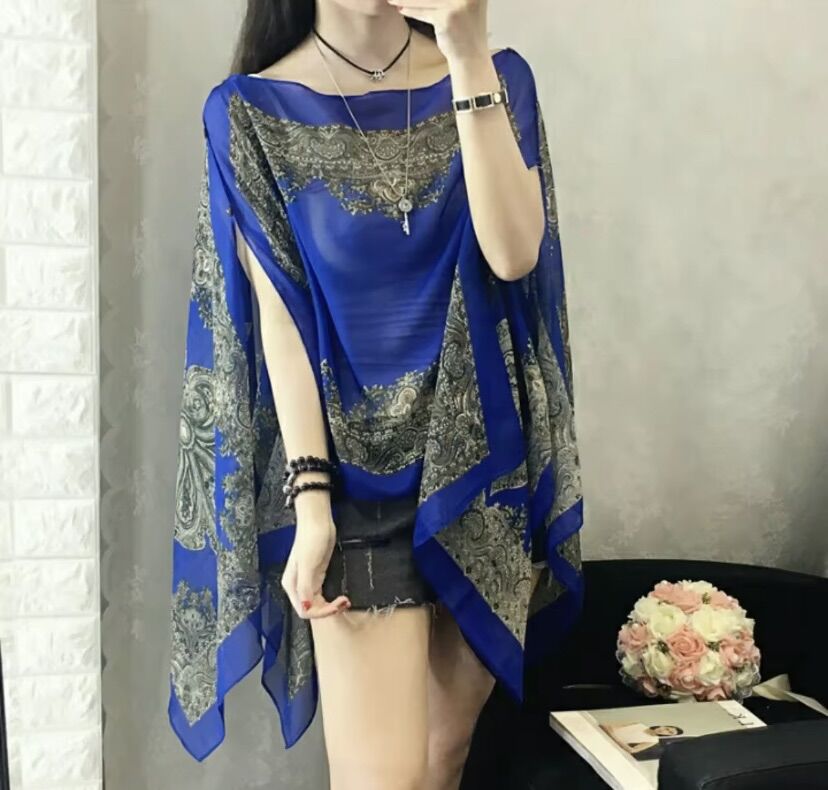 Khăn choàng đi biển khăn voan lụa có cúc cài được nhiều kiểu