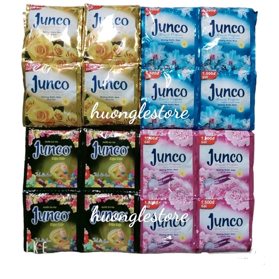 Nước xả vải Junco đậm đặc tinh dầu thơm, hương nước hoa 18ml/10 gói