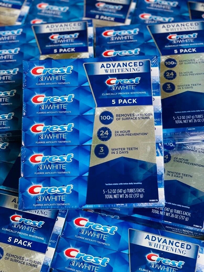 Kem Đánh Răng Crest 3D White Advanced Whitening 147g của Mỹ