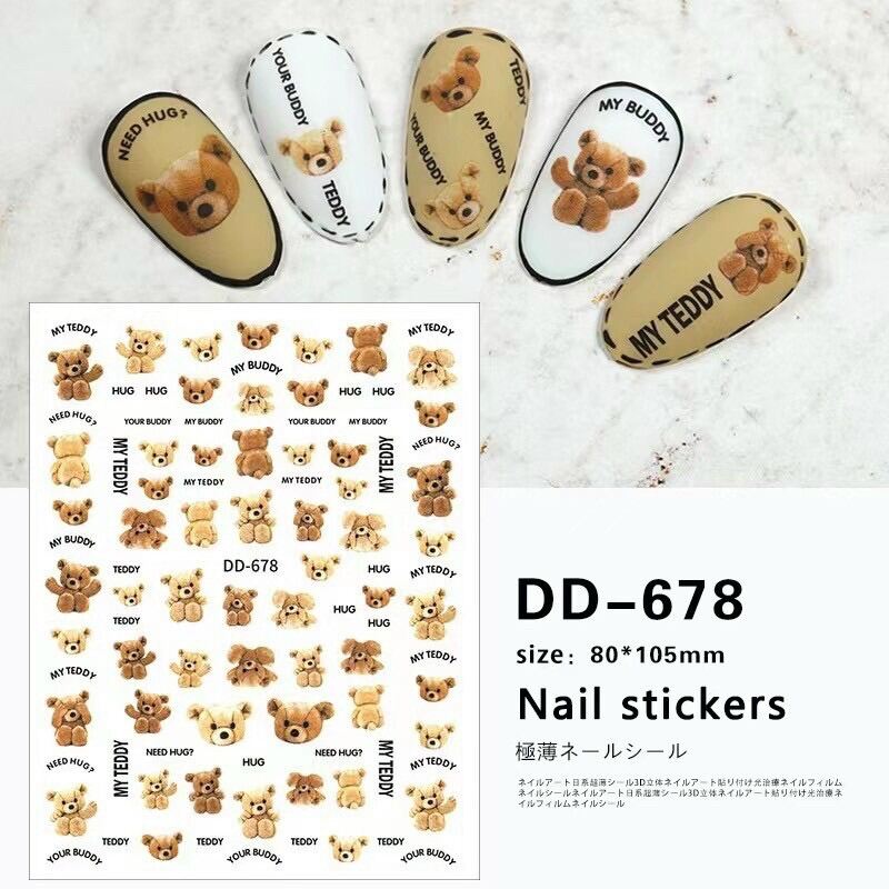 Hãy cập nhật vẻ đẹp móng tay của bạn với sticker dán nail gấu nâu đang hot nhất hiện nay! Với thiết kế độc đáo và kute, chúng sẽ giúp tôn lên phong cách riêng của bạn.