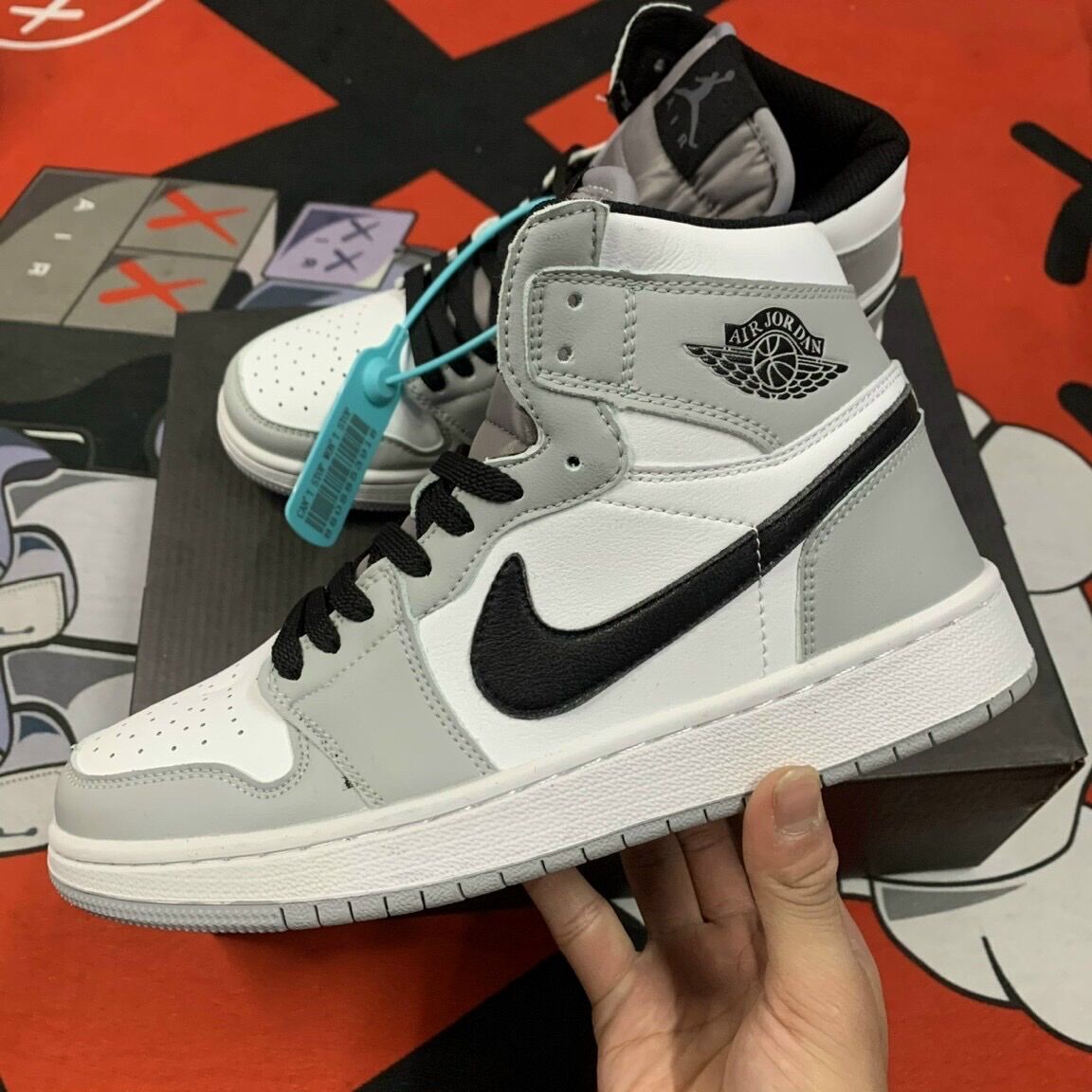 Giày Jordan xám smoke cổ cao bản đẹp - Ann Shoes